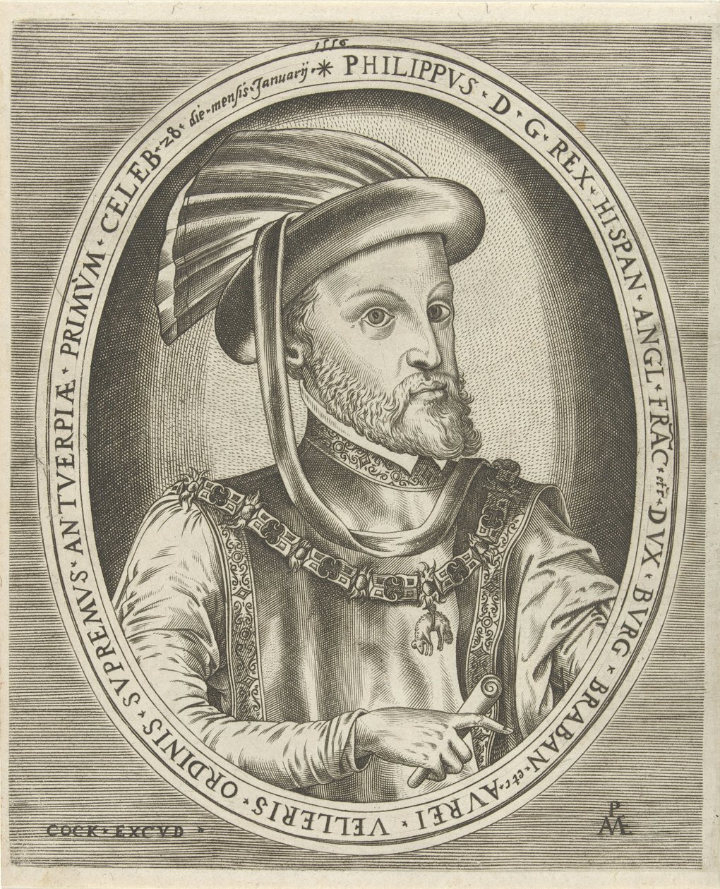 Portrét Filipa II., španělského krále Portréty panovníků (název série) od Pieter van der Heyden
