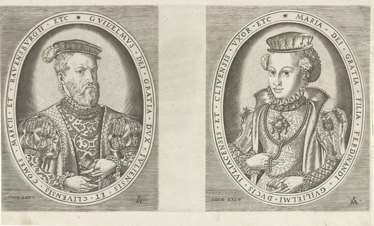 Portréty Viléma II., vévody z Gelre, a Marie Rakouské, vévodkyně z Gelre Portréty panovníků (název série) od Pieter van der Heyden