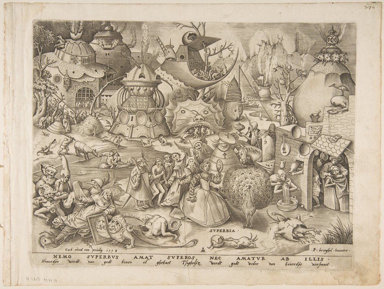 Pride Superbia ze Sedmi smrtelných hříchů, 1558. od Pieter van der Heyden