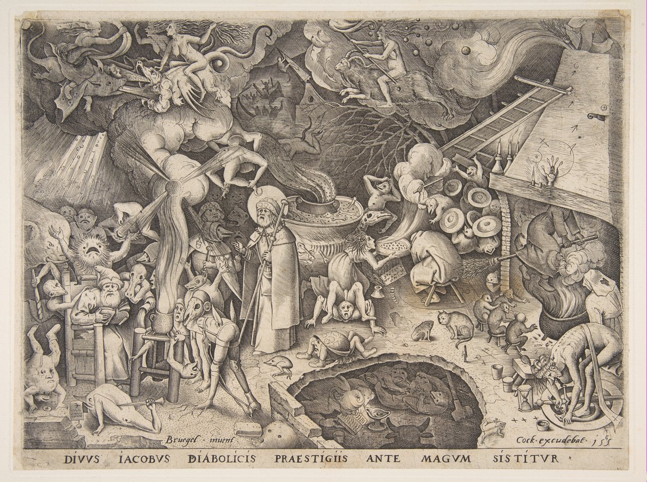 Svatý Jakub a kouzelník Hermogenes z Příběhu kouzelníka Hermogena, 1565. od Pieter van der Heyden