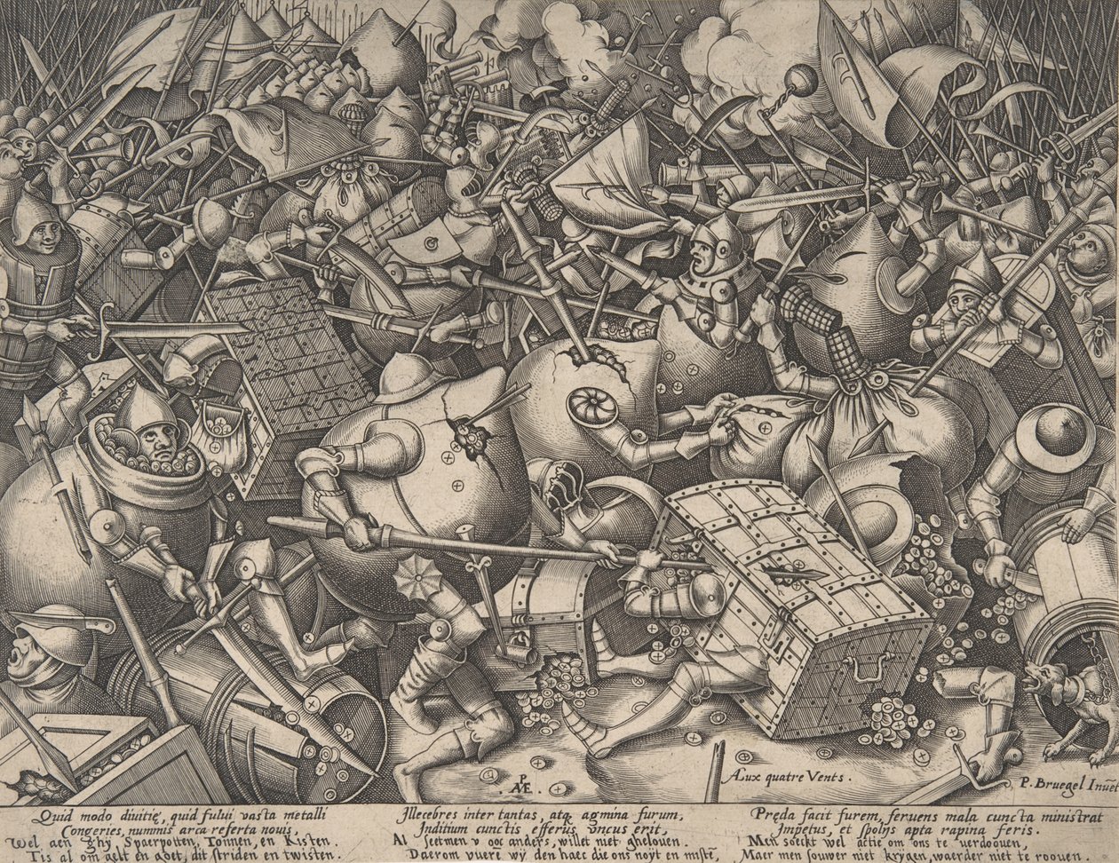 Bitva o peníze po roce 1570. od Pieter van der Heyden