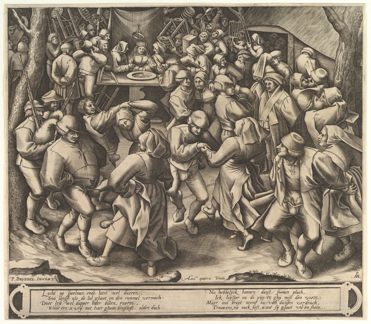 Selský svatební tanec, po roce 1570. od Pieter van der Heyden