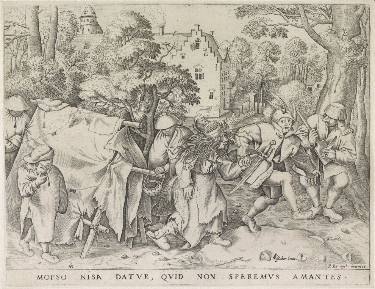 Vuile bruid de burlift van Mopsus en Nisa (název na objektu) od Pieter van der Heyden