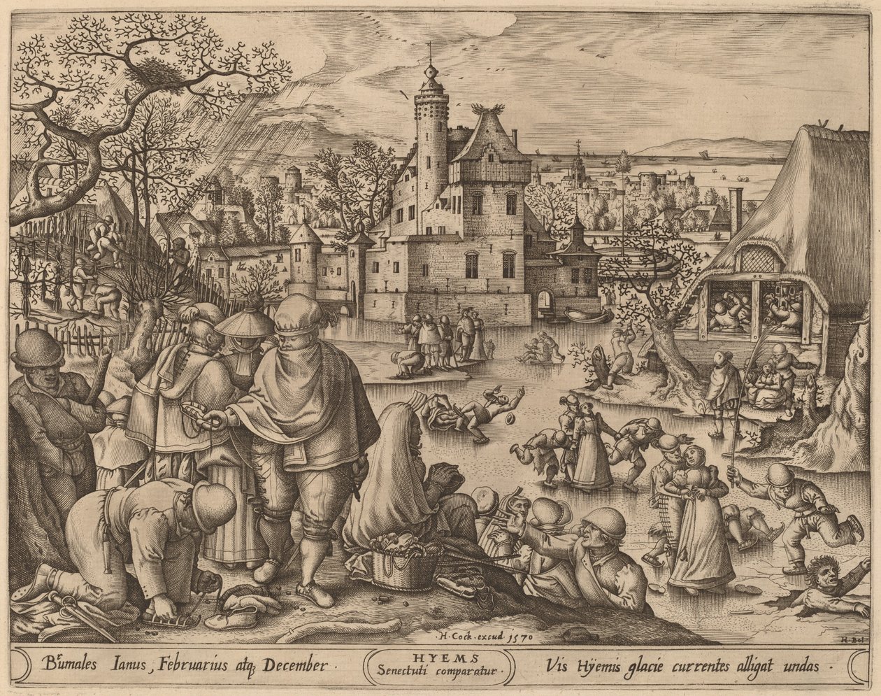 Zima od Pieter van der Heyden after Hans Bol