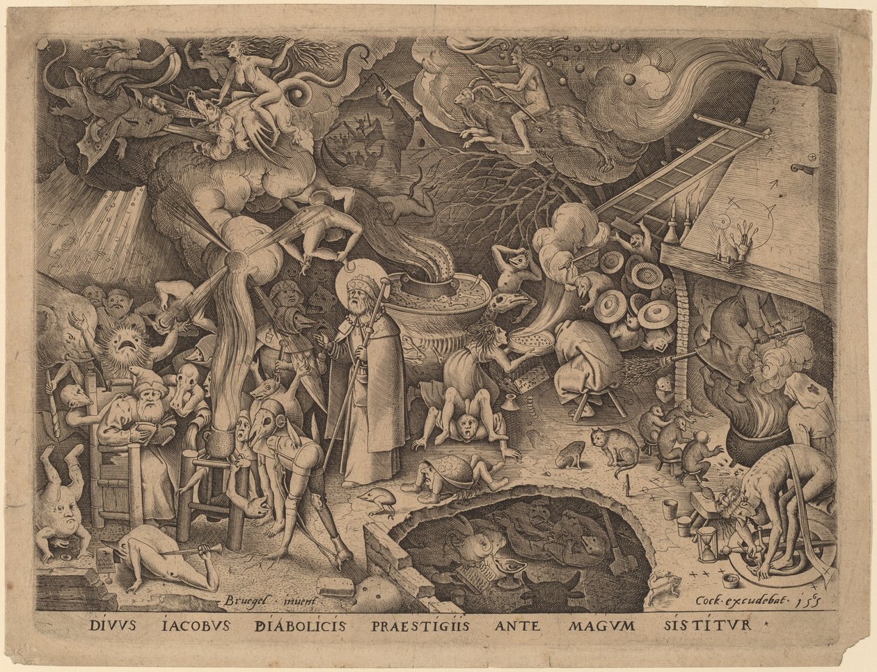 Svatý Jakub a kouzelník Hermogenes od Pieter van der Heyden after Pieter Bruegel the Elder