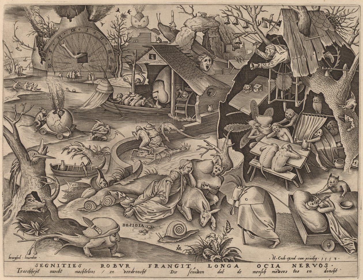 Lenochod od Pieter van der Heyden after Pieter Bruegel the Elder