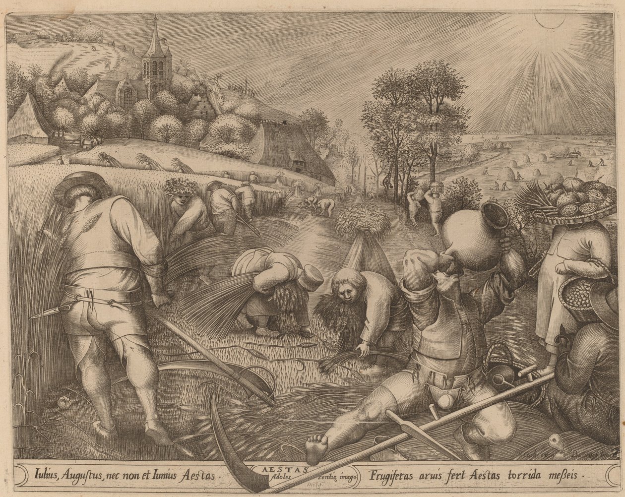 Léto od Pieter van der Heyden after Pieter Bruegel the Elder