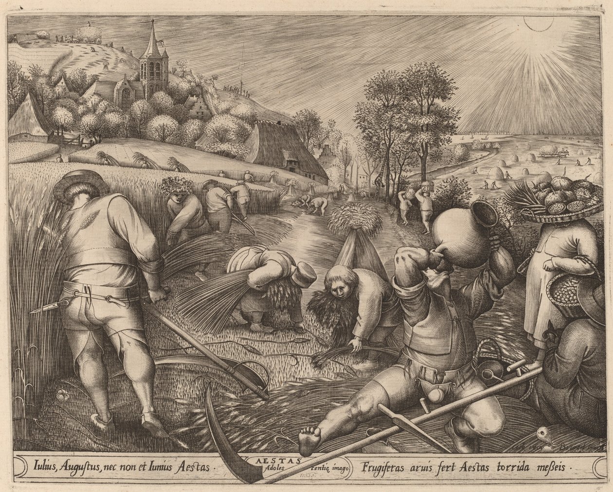 Léto od Pieter van der Heyden after Pieter Bruegel the Elder