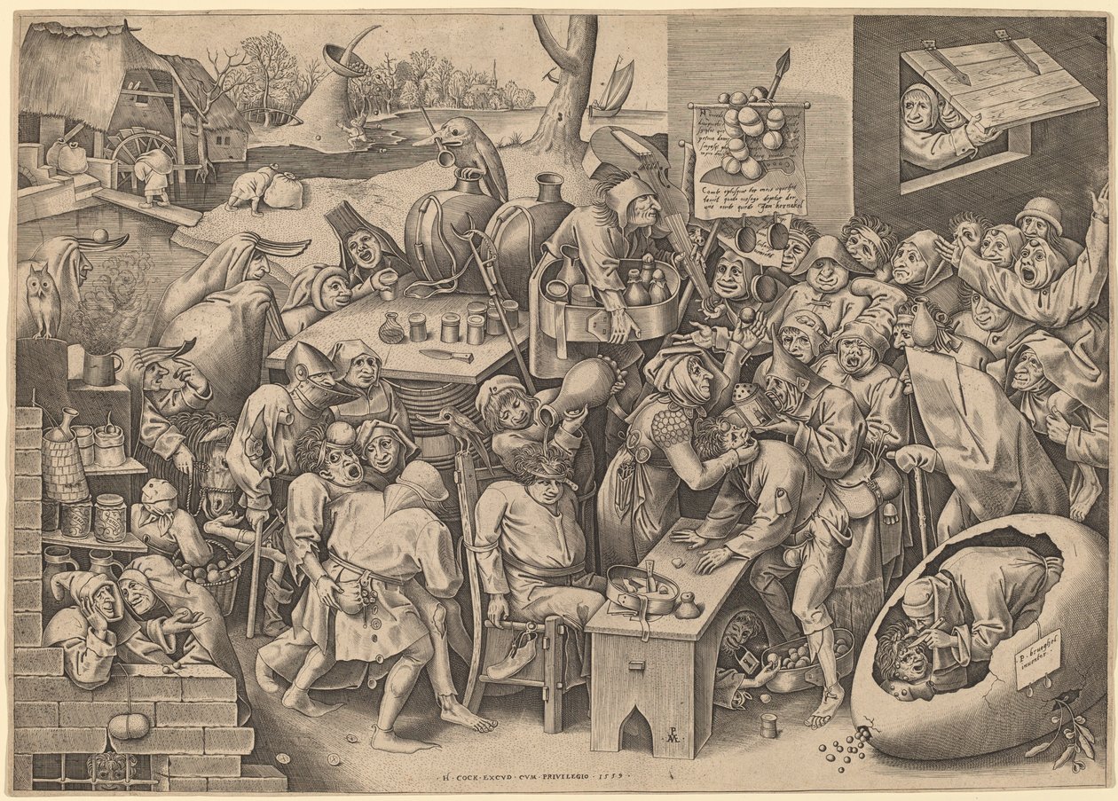 Čarodějnice z Malleghemu od Pieter van der Heyden after Pieter Bruegel the Elder