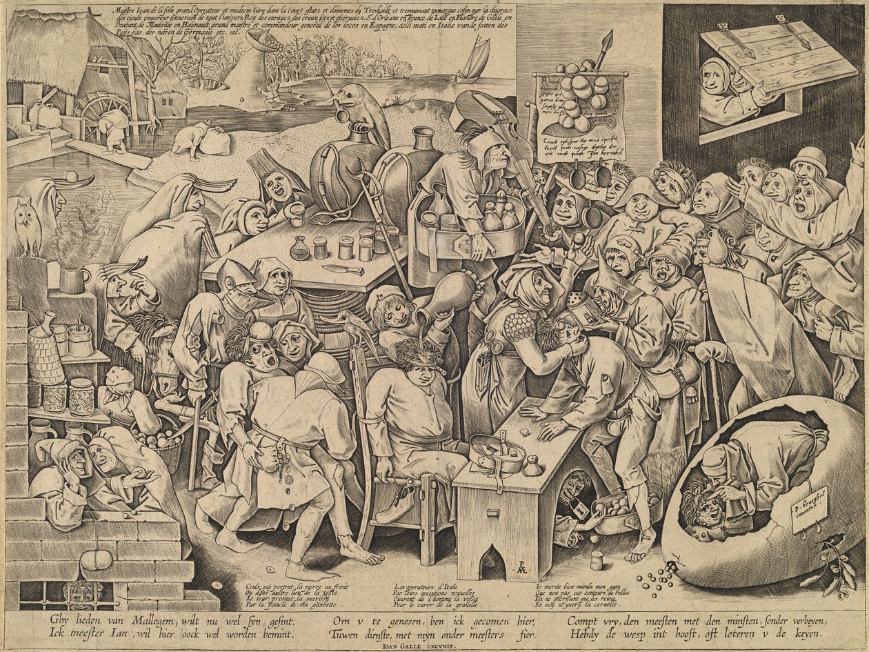 Čarodějnice z Malleghemu od Pieter van der Heyden after Pieter Bruegel the Elder