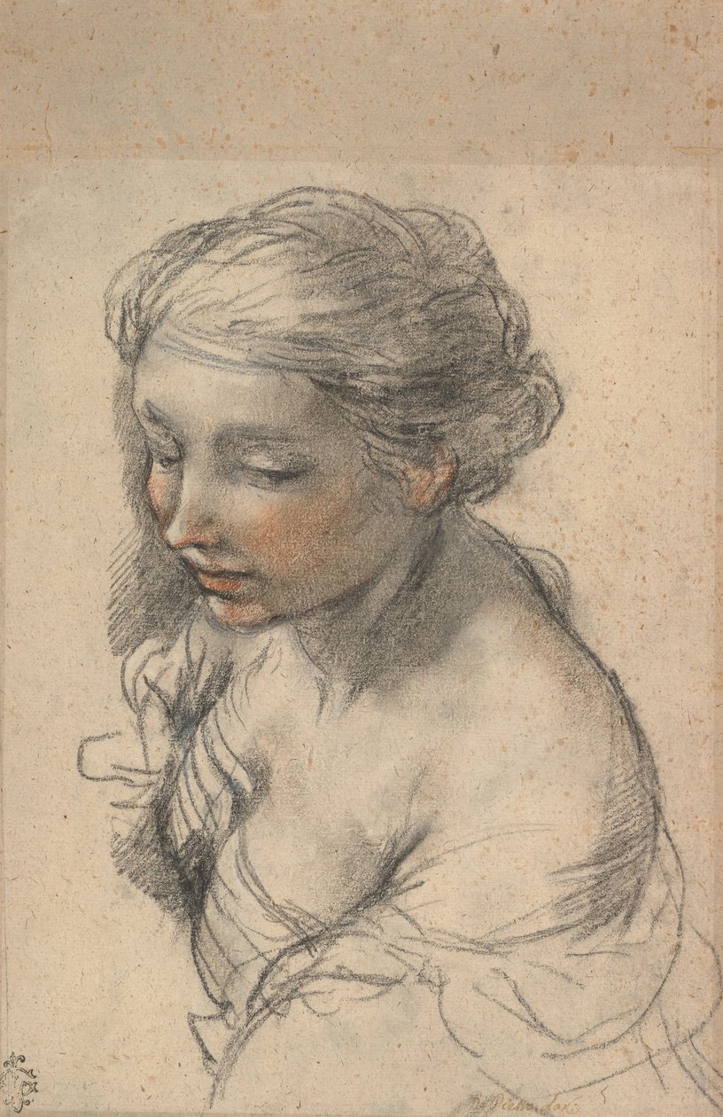 Busta mladé ženy otočená doleva, 1637 od Pietro da Cortona