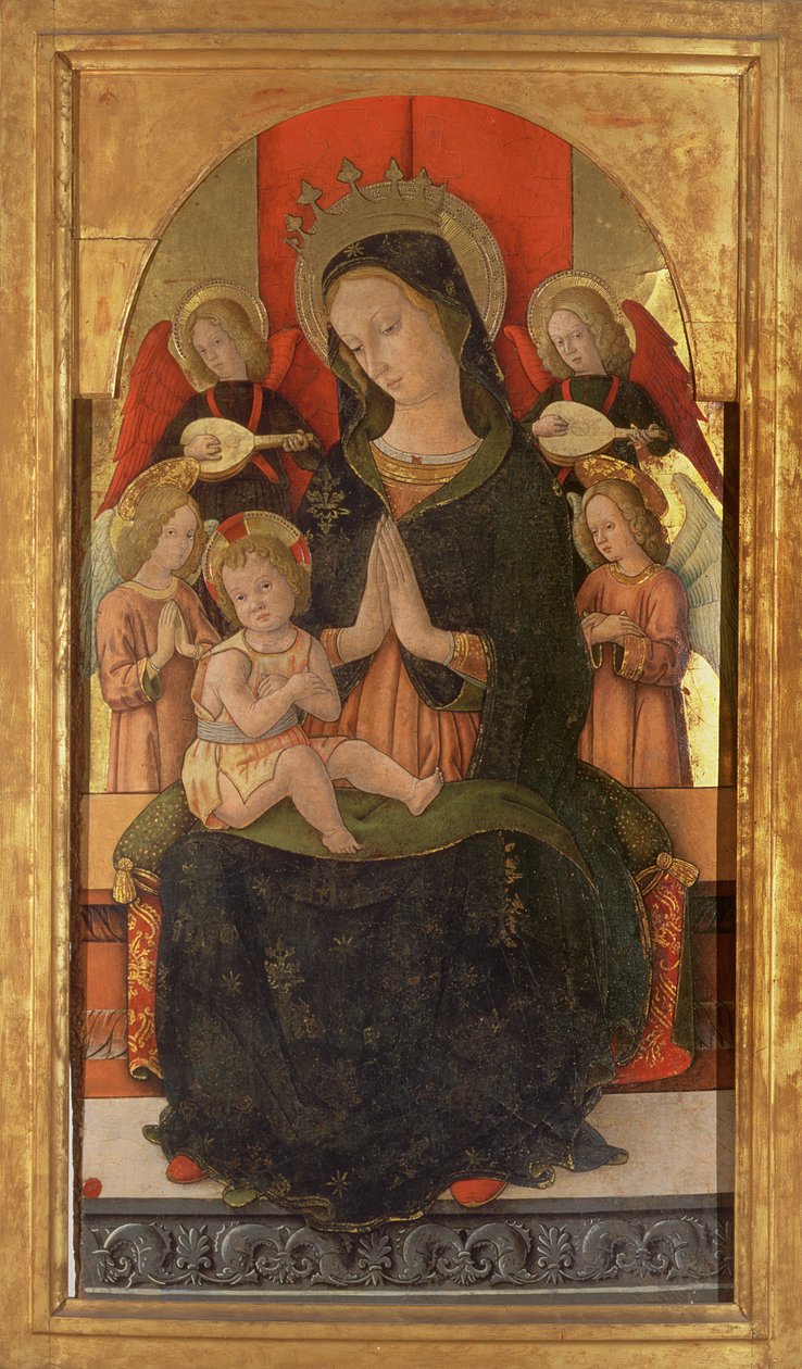 Madonna a dítě s anděly (tempera na panelu) od Pietro Alemanny