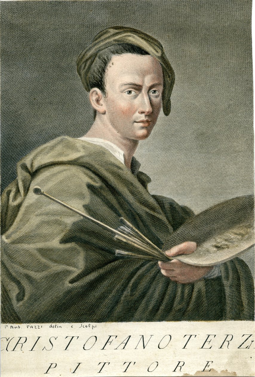 rytý portrét od Pietro Antonio Pazzi