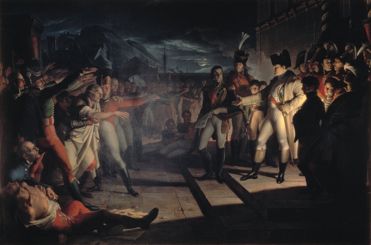 Přísaha Sassoni Napoleonu Bonaparte (1769-1821) po bitvě u Jeny-Auerstadt, 14. října 1806, 1820 (viz také 187778) od Pietro Benvenuti