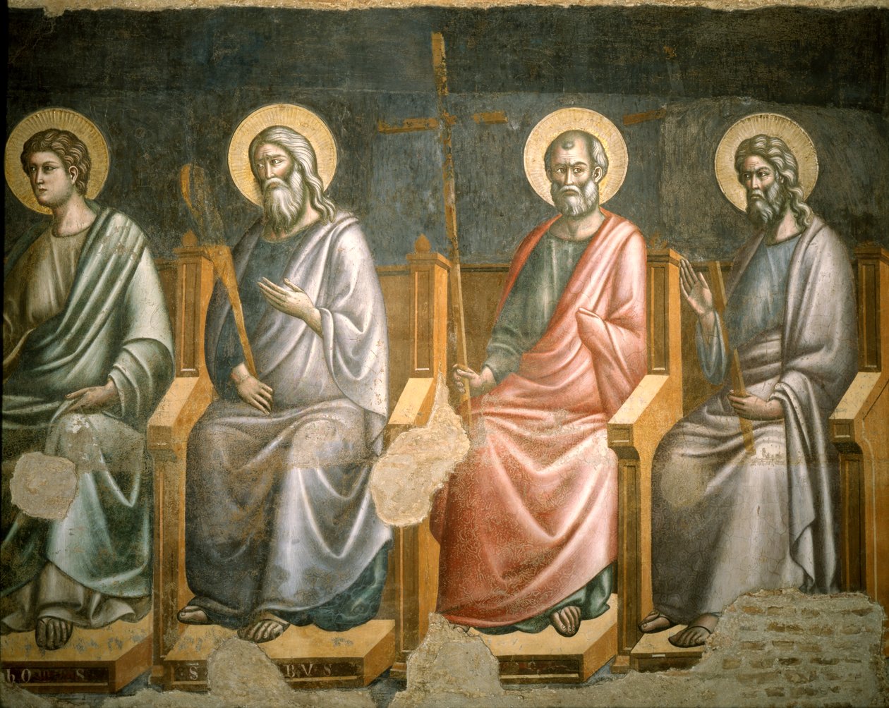 Postavy svatých, detail z Posledního soudu od Pietro Cavallini