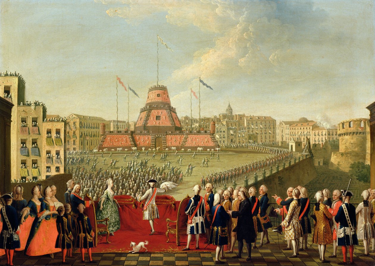 Fete v Neapoli u příležitosti sňatku krále Ferdinanda I. (1751-1825) s rakouskou arcivévodkyní Marií Karolínou (1752-1814) 1768 od Pietro Fabris