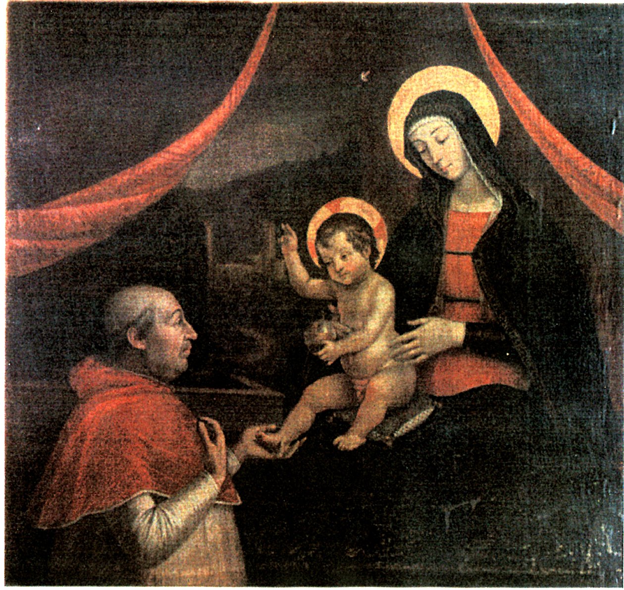 Alexandr VI klečící před Madonnou od Pietro Facettio