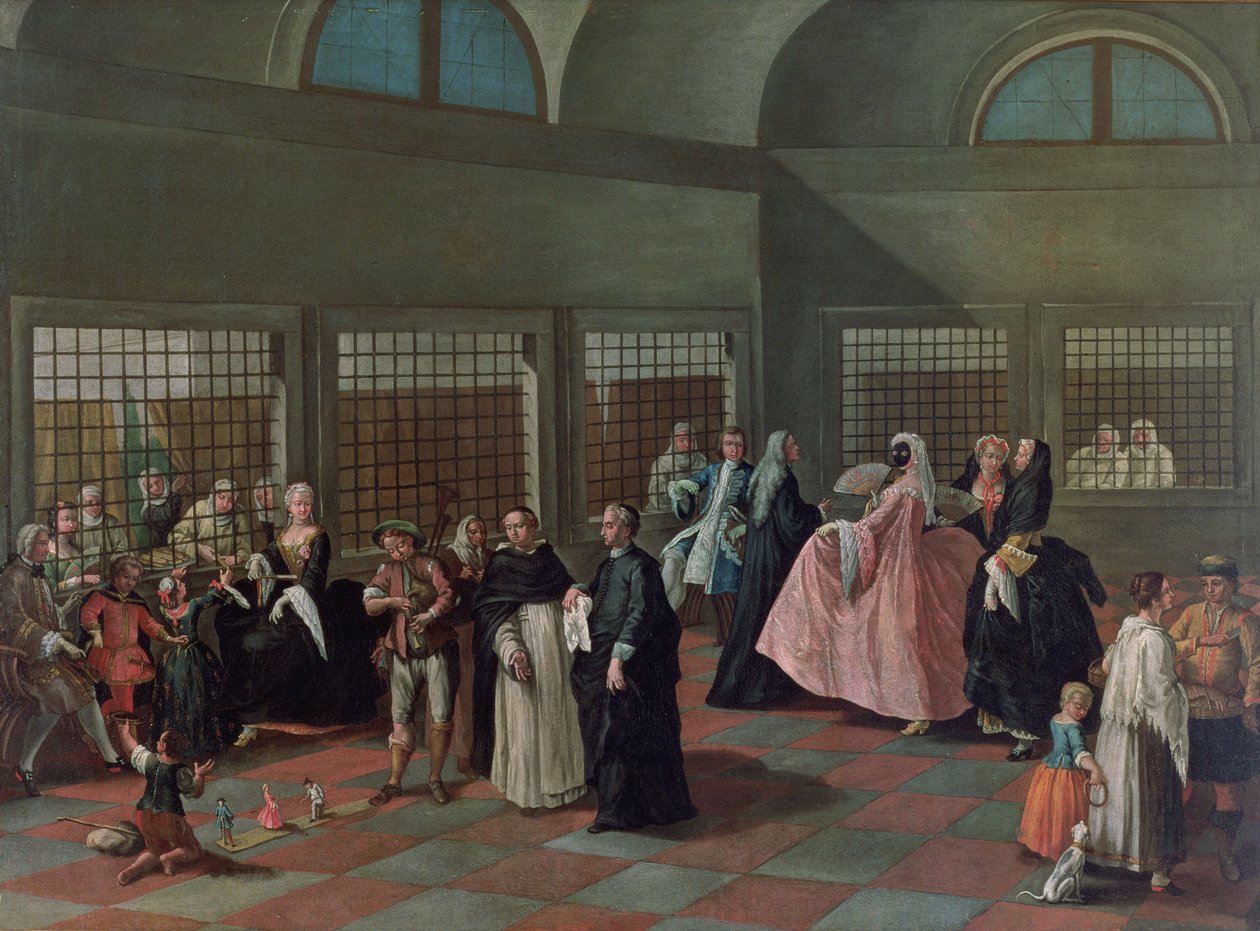 Návštěvní salon v klášteře od Pietro Longhi