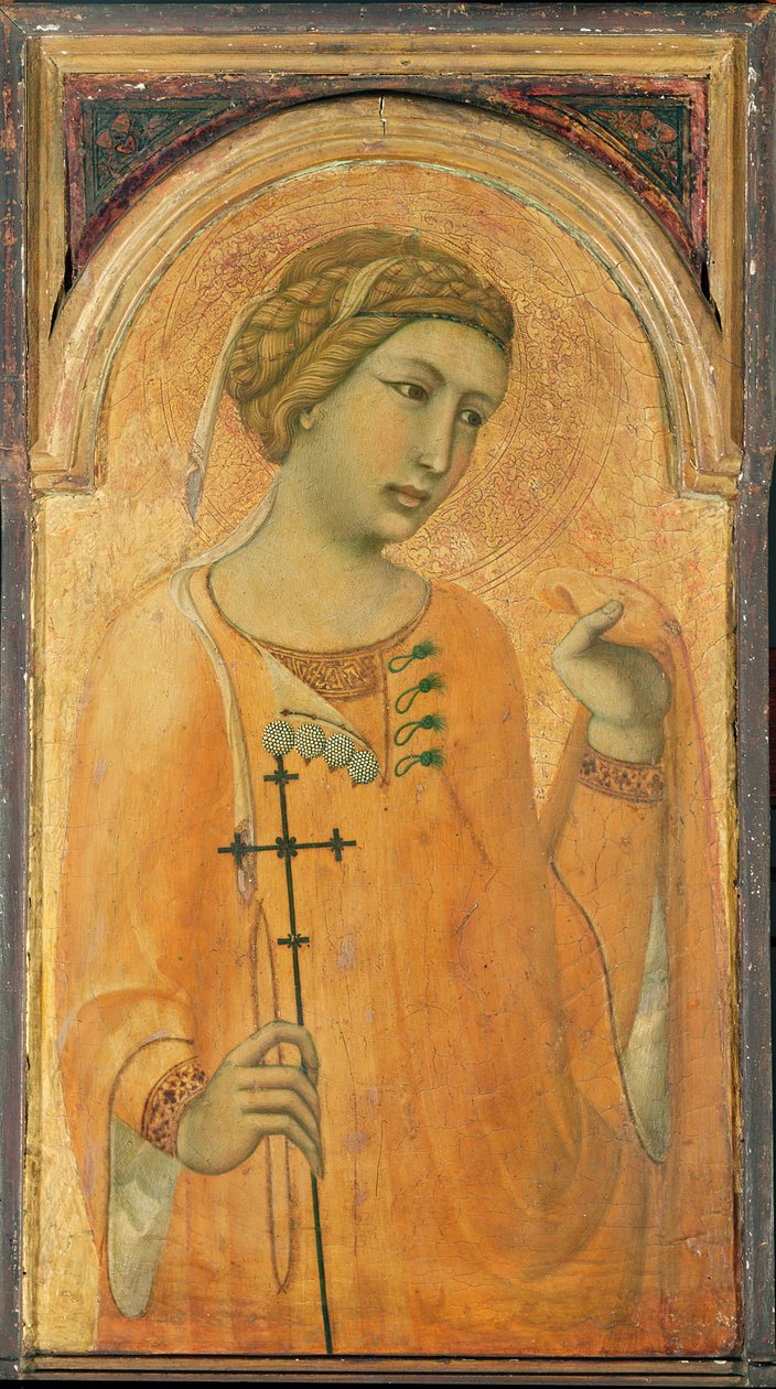 Svatá žena, možná svatá Markéta, 1320-29 (tempera a plátkové zlato na panelu) od Pietro Lorenzetti