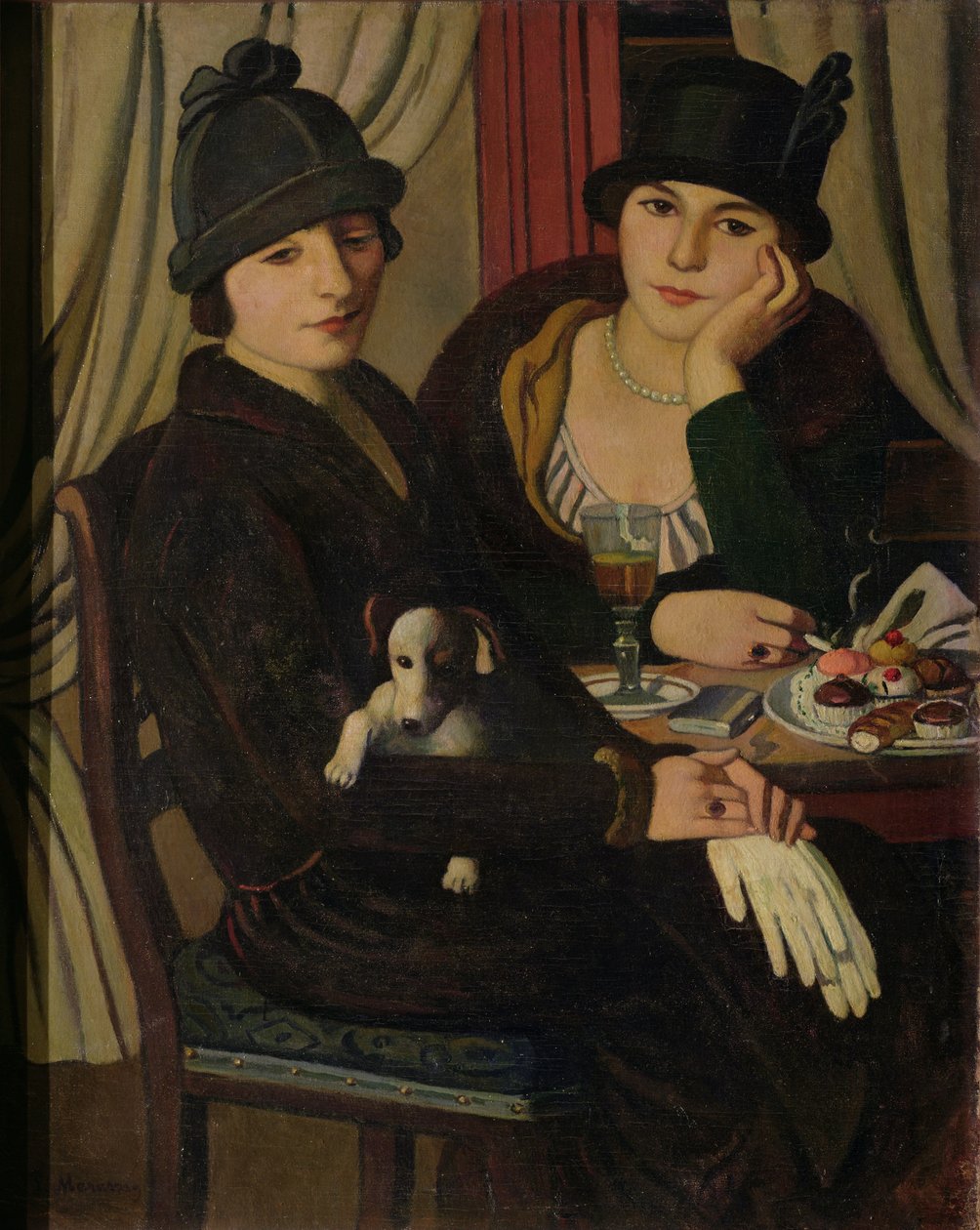 Ženy v kavárně, kolem roku 1924 od Pietro Marussig