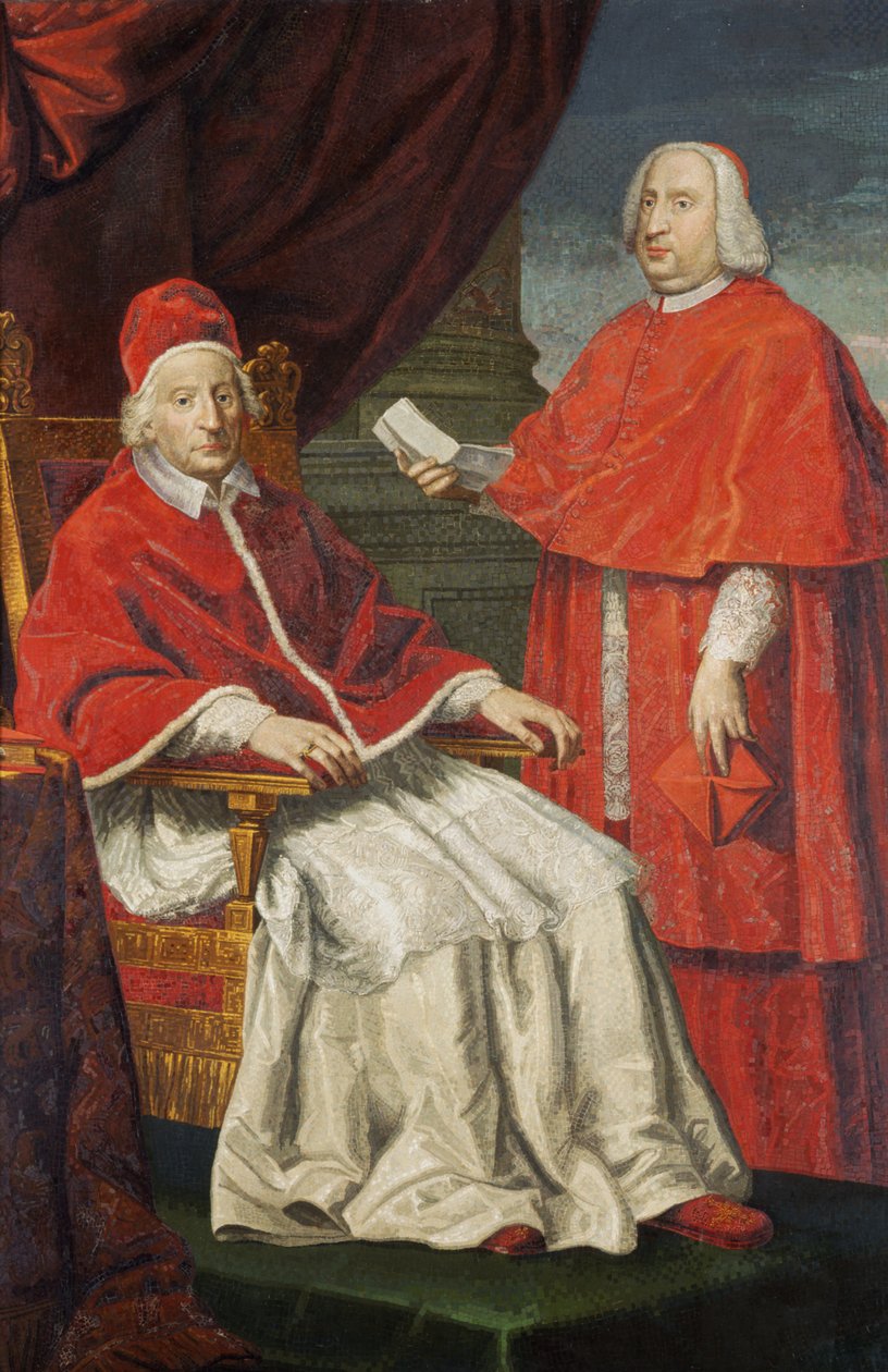 Papež Klement XII. s Nero Marií Corsini (mozaika) od Pietro Paolo Cristofari