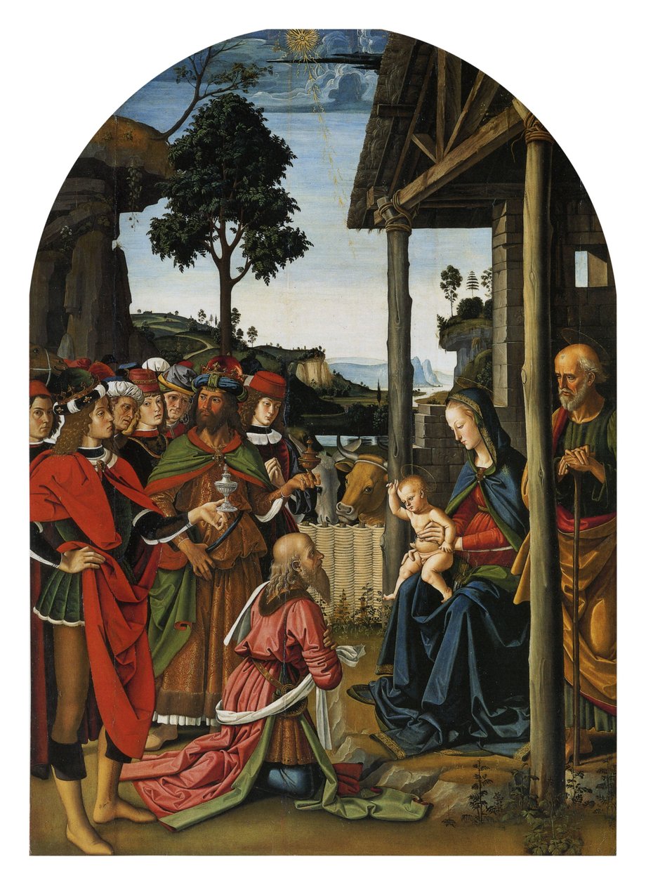Klanění tří králů od Pietro Perugino