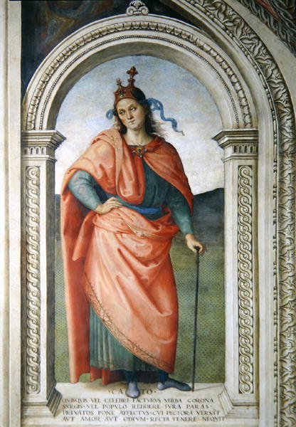 Cato z Utica (95-46 př.nl) ze Sala dellUdienza, 1496-1500 od Pietro Perugino