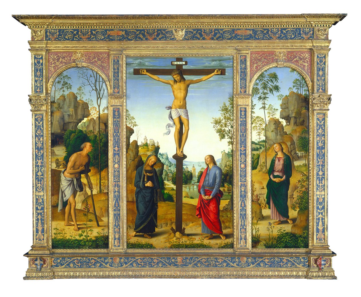 Ukřižování s Marií a evangelistou svatého Jana a svatou Marií Magdalenou (vpravo) od Pietro Perugino