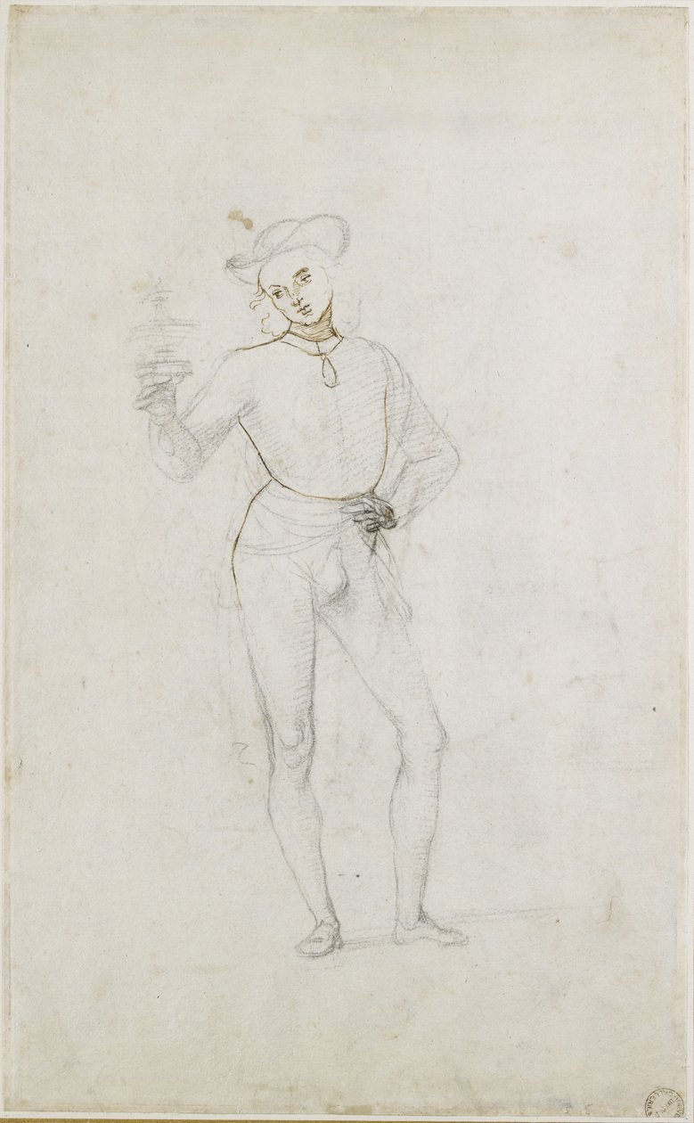 Recto: Studie pro postavu v klanění tří králů, WA1846.5 od Pietro Perugino
