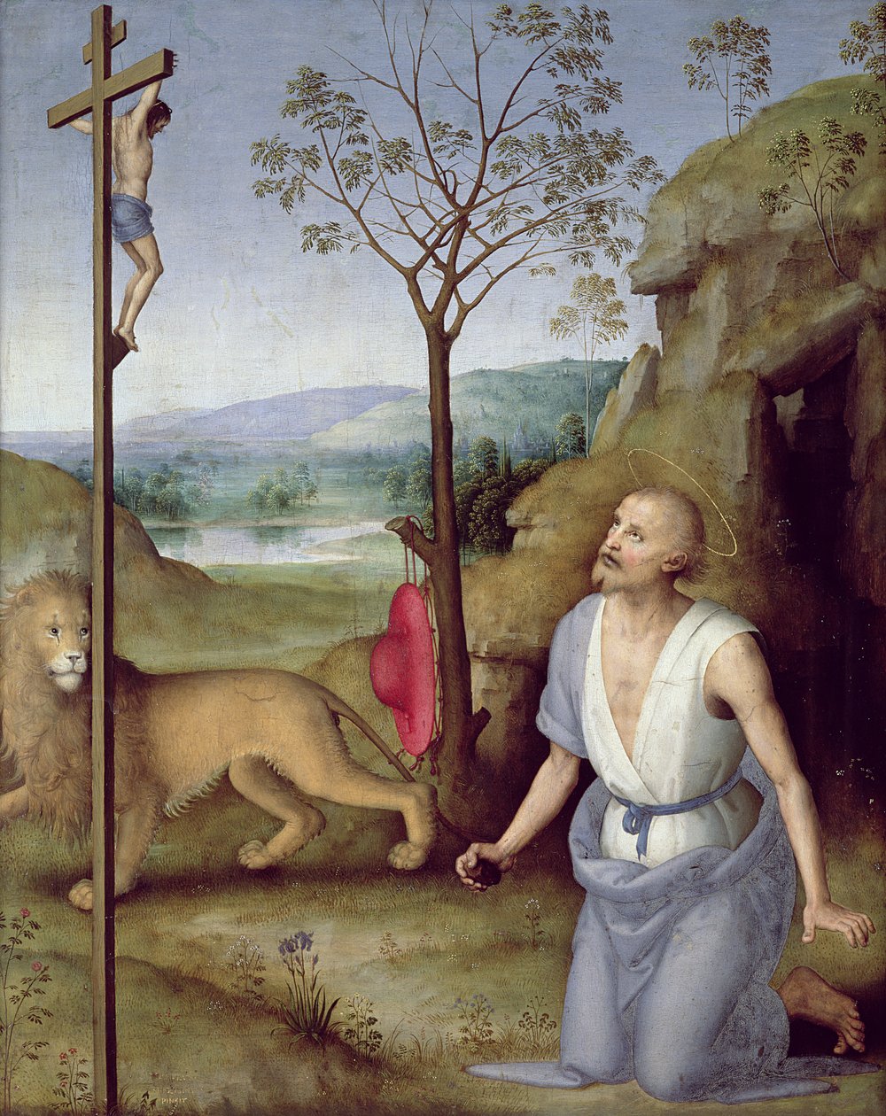 Svatý Jeroným na poušti, asi 1499-1502 od Pietro Perugino