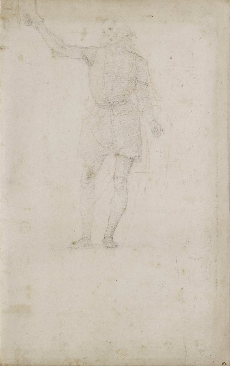 Studium pro svatého Jana Křtitele (křída na bílém papíře) od Pietro Perugino