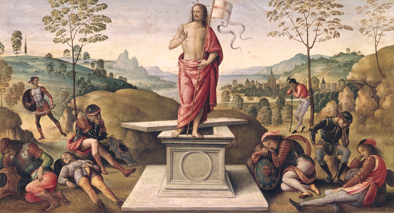 Vzkříšení Krista, z kláštera San Pietro, Perugia, 1496-98 od Pietro Perugino