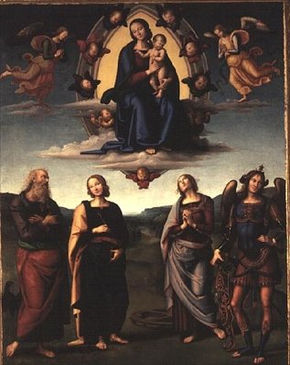 Panna a dítě se svatými, po roce 1497 od Pietro Perugino
