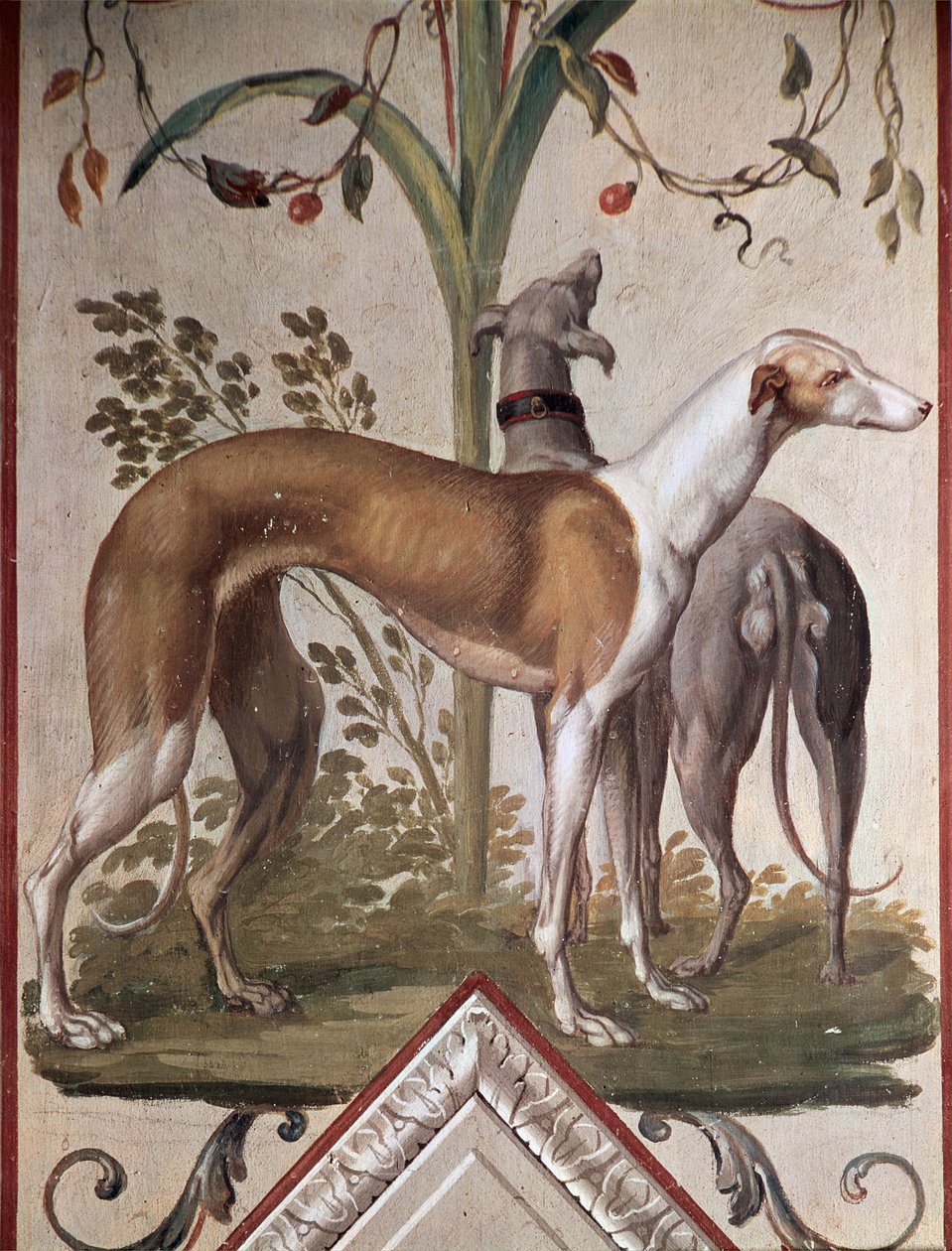 Dva chrti (nástěnná malba) od Pietro Rotati