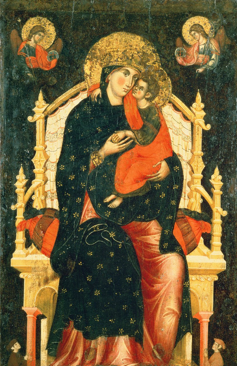 Madonna a dítě na trůnu s dárci od Pietro di Giovanni Lianori