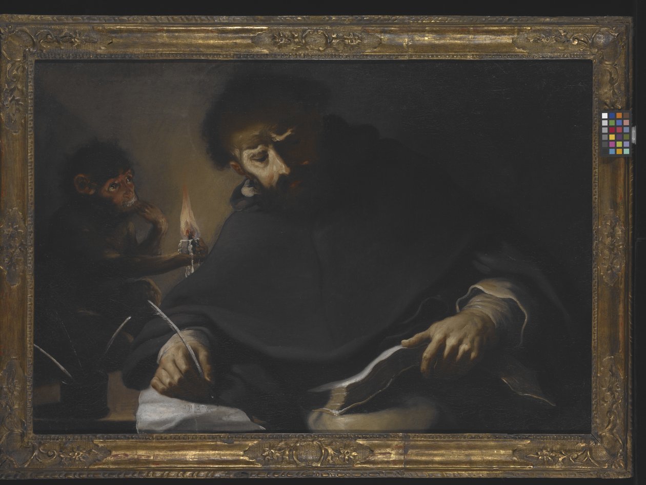 Svatý Dominik a ďábel (olej na plátně) od Pietro (1605 78) Della Vecchia