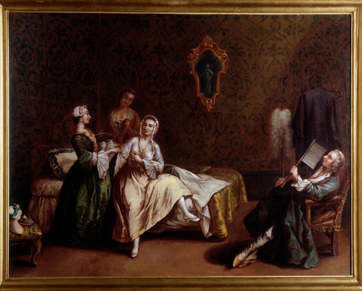 Probuzení dámy (obraz, kolem roku 1740) od Pietro (after) Longhi