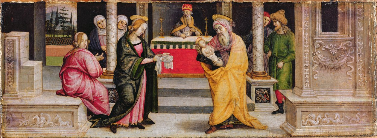 The Presentation in the Temple, c.1510 (tempera na panelu) od Pietro (follower of) Perugino