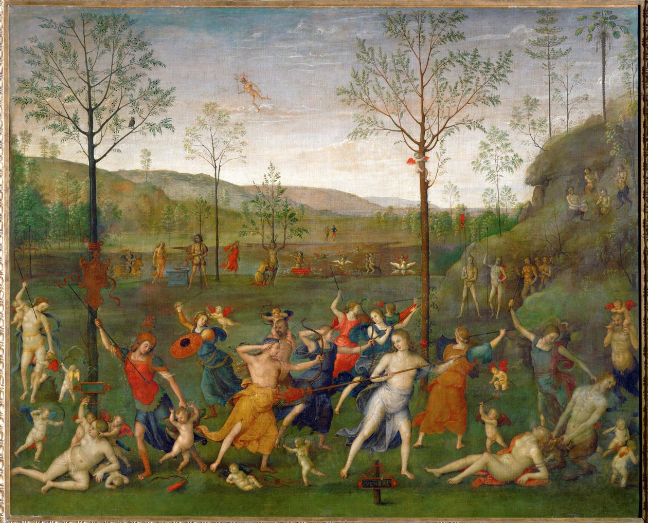 Boj mezi láskou a cudností... od Pietro (studio of) Perugino
