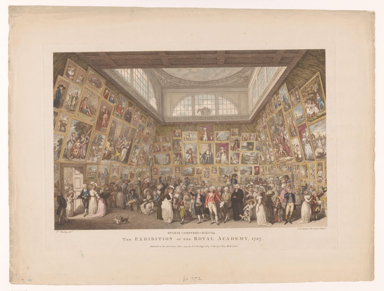 Tentoonstelling v de Royal Academy v Londýně v roce 1787 Výstava Královské akademie, 1787 (název na předmětu) od Pietro Antonio Martini