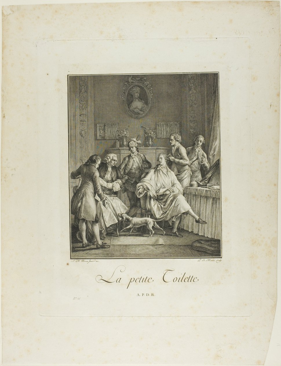 Malá toaleta z Monument du Costume Physique et Morale de la fin du XVIIIe siècle od Pietro Antonio Martini
