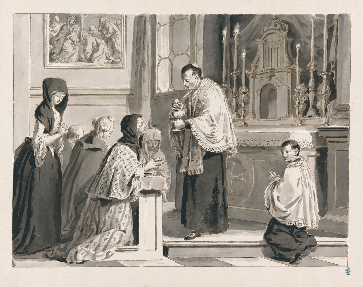 Svaté přijímání aneb Eucharistie ze sedmi svátostí od Pietro Antonio Novelli