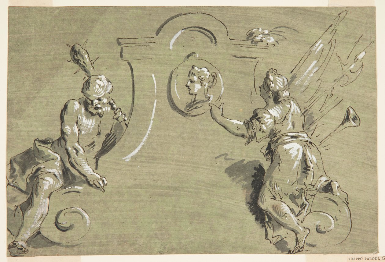 Projekt části malované dekorace od Pietro Antonio Novelli