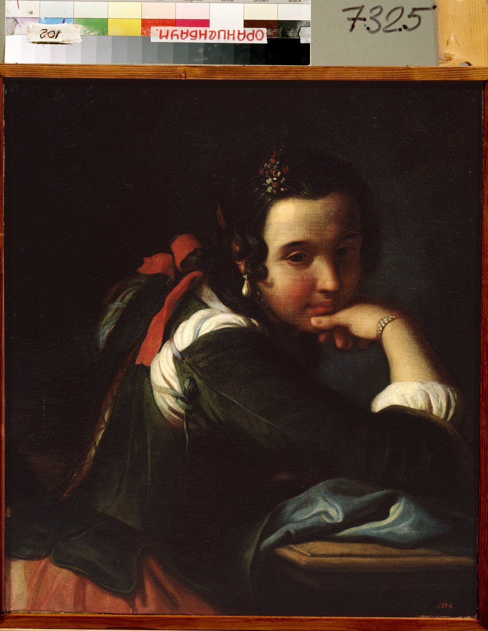 Portrét italské herečky od Pietro Antonio Rotari