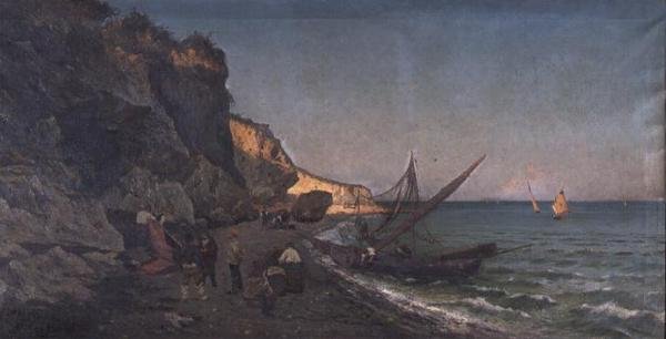 Rybáři v zátoce při západu slunce od Pietro Barucci
