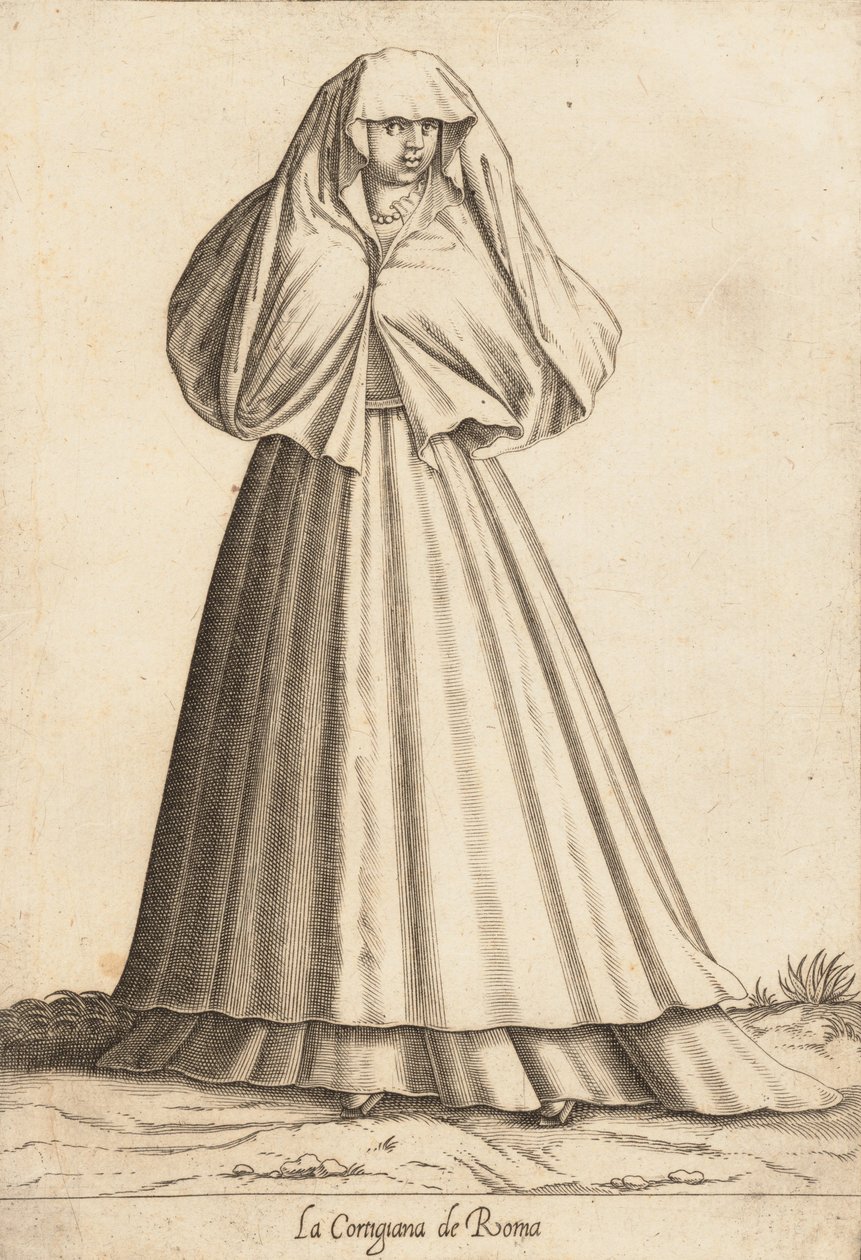 La Cortigiana de Roma kurtizána, ca. 1580. od Pietro Bertelli.