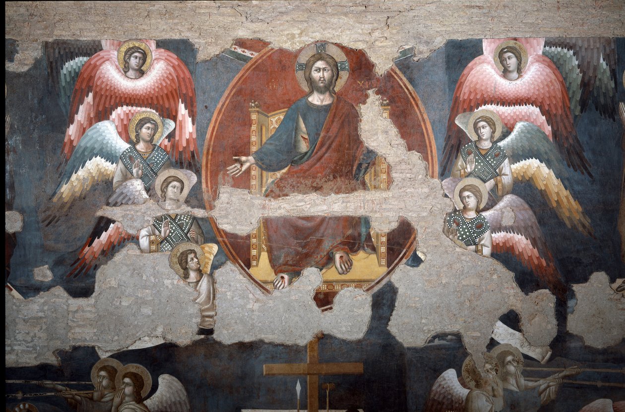 Poslední soud Kristus trumfuje. (Detail) - Freska od Pietro Cavallini