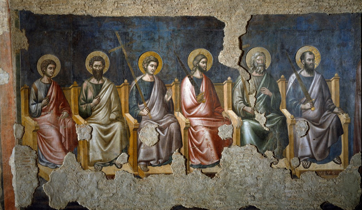 Poslední soud: detail Apotres (Fresco od Pietro Cavallini