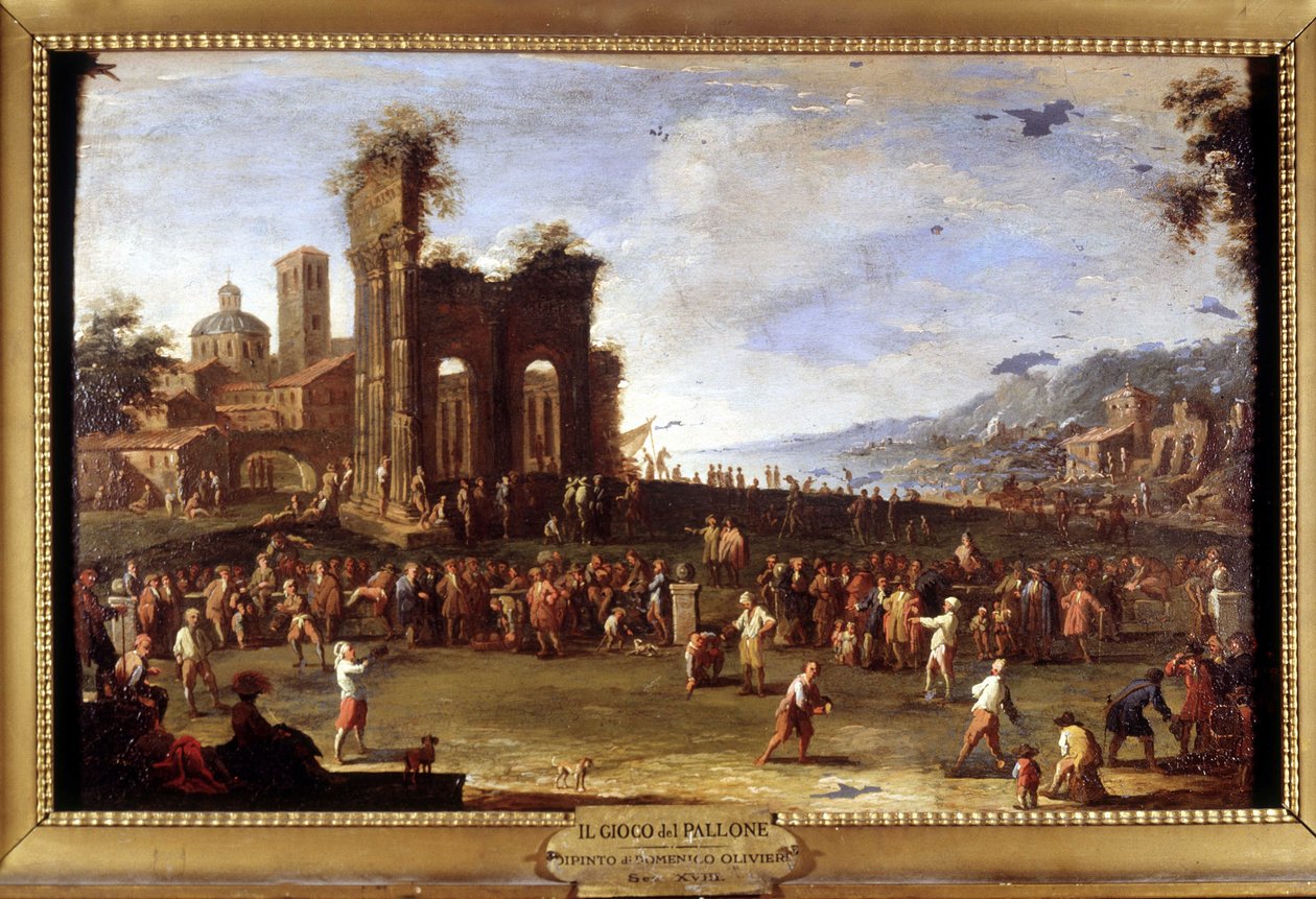 Míčová hra - malba od Domenica Oliveriho. 18. století. od Pietro Domenico Oliviero