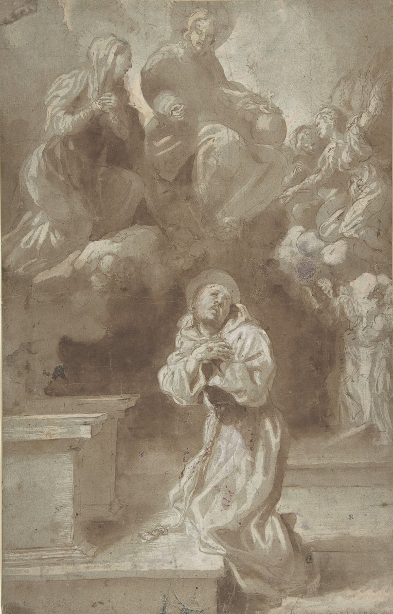 Kristus a Panna se zjevují svatému Františkovi, 1562-1602. od Pietro Faccini